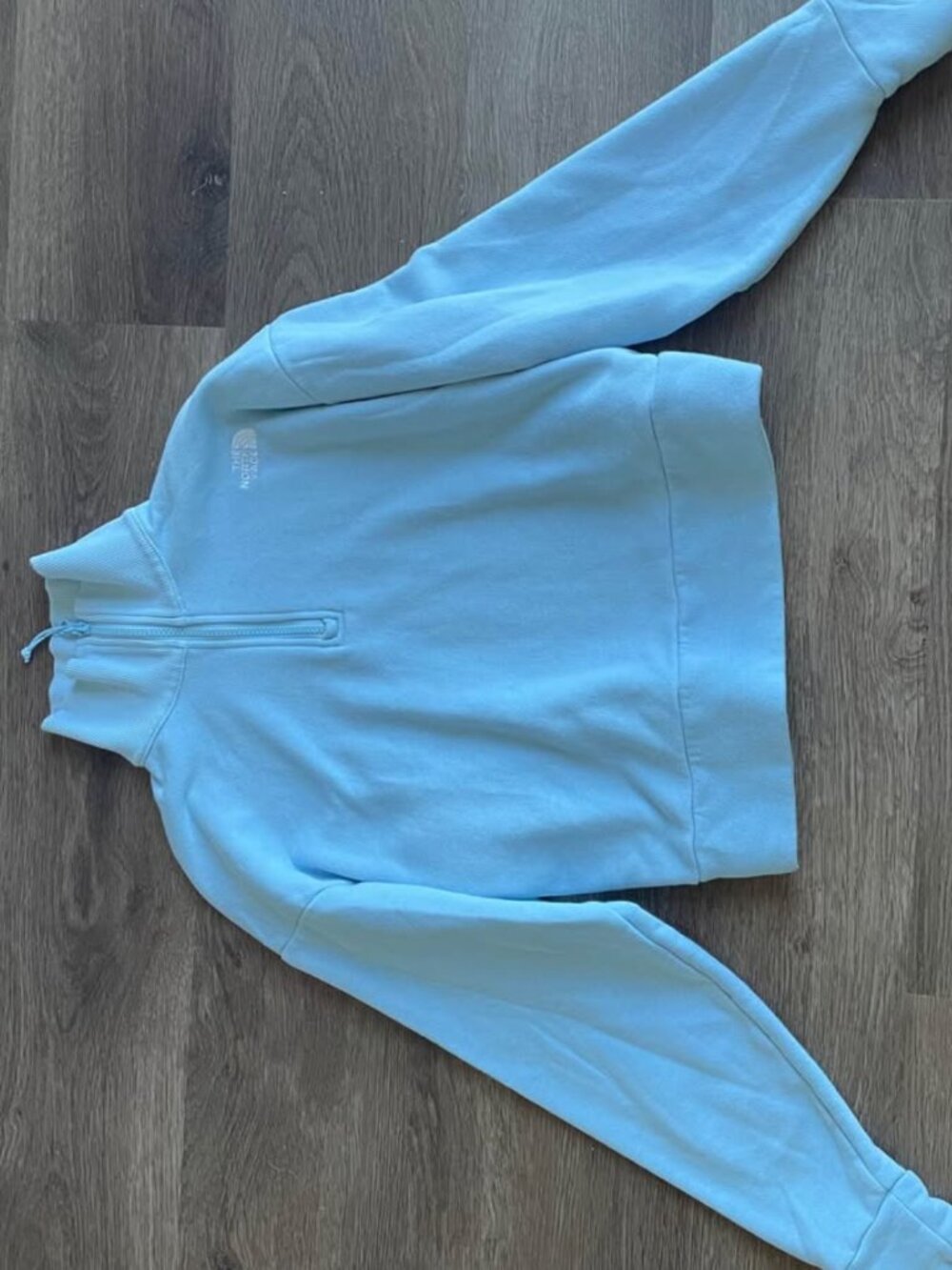 Baby Blue Cropped Northface Zip Up